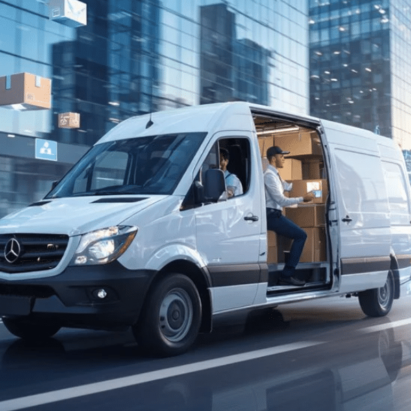 Same day courier in Nottingham collecting an urgent parcel for fast local delivery.