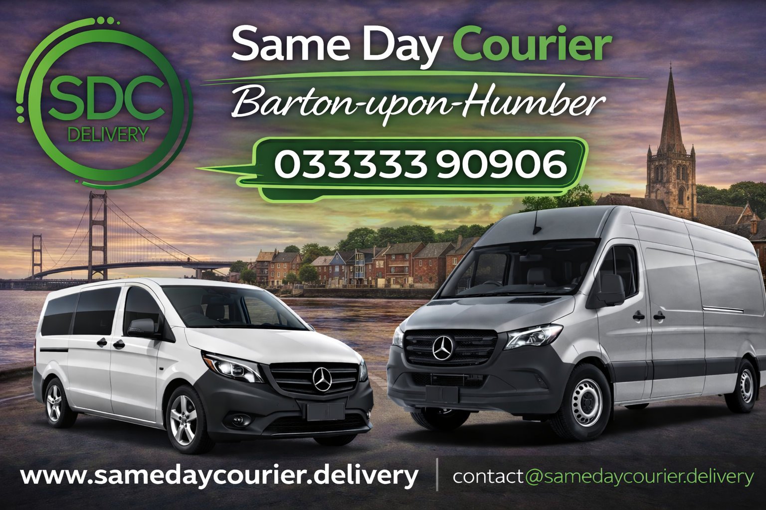 Same Day Courier Barton-upon-Humber van providing fast and reliable delivery service across the Humber region