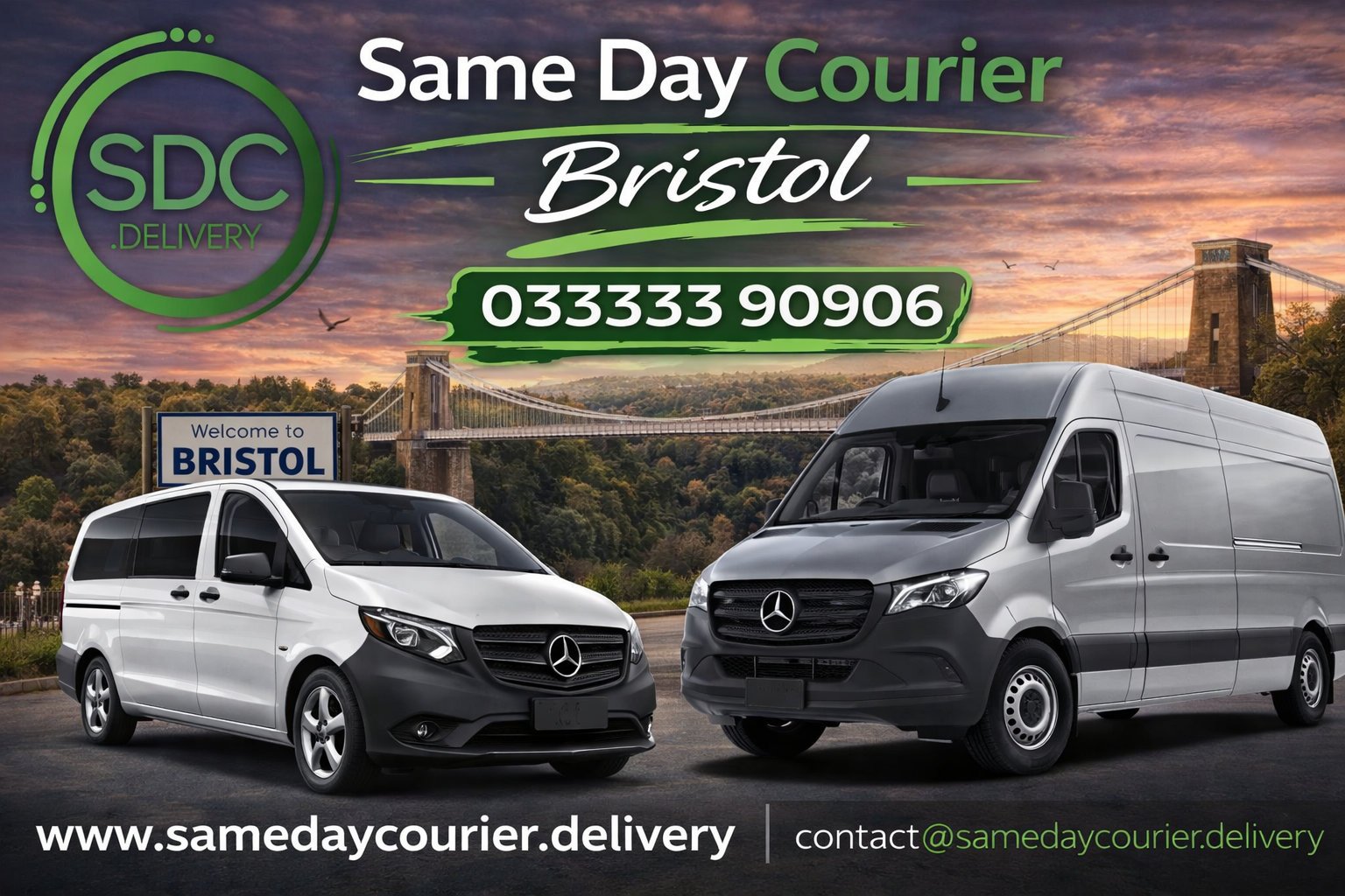 Same Day Courier Bristol van providing fast and reliable delivery service across Bristol