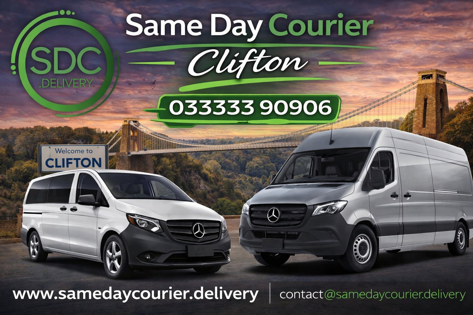 Same Day Courier Clifton van providing fast and reliable delivery service across Clifton Bristol