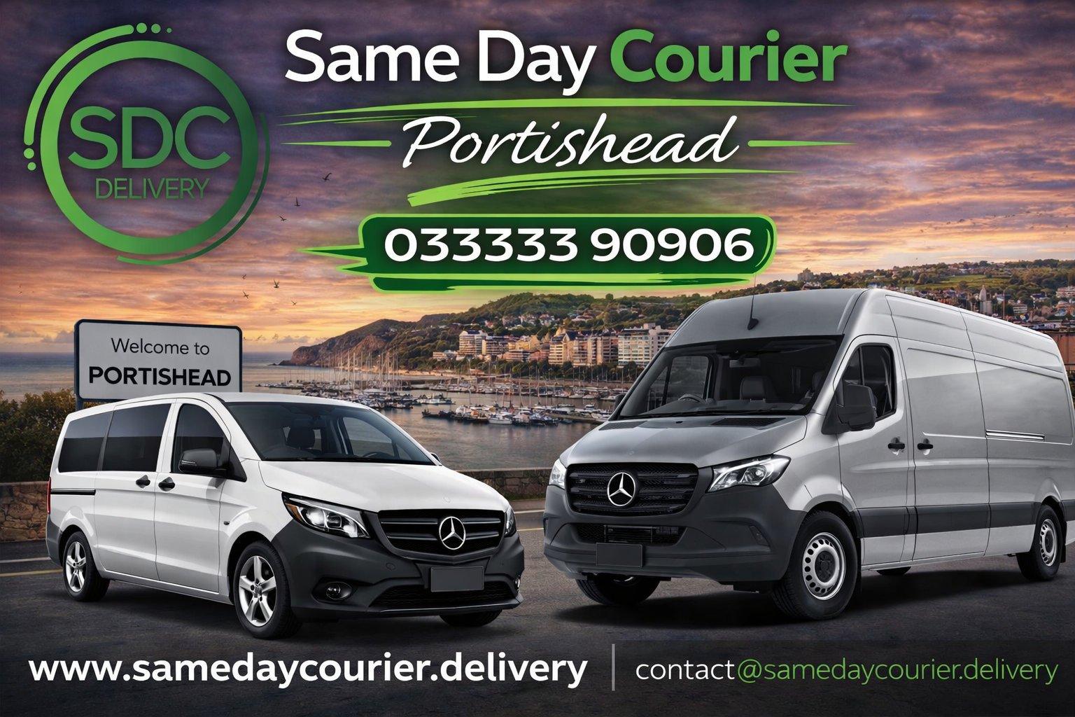 Same Day Courier Portishead van providing fast and reliable delivery service across Portishead Bristol