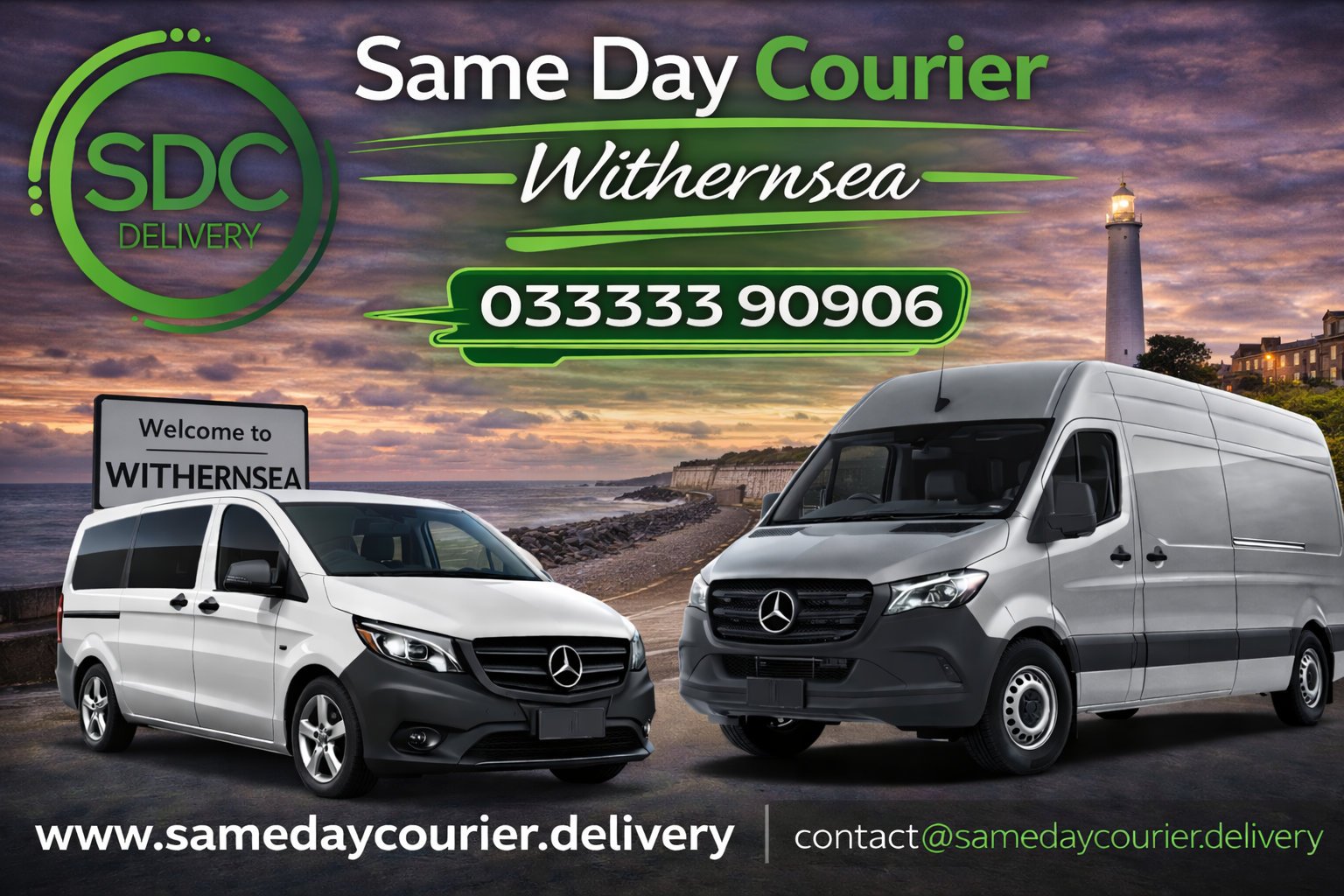 Same Day Courier Withernsea van providing fast and reliable delivery service across East Riding coastal area