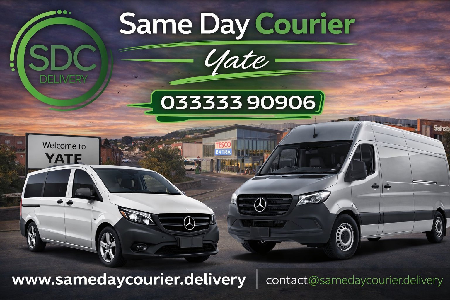 Same Day Courier Yate van providing fast and reliable delivery service across Yate Bristol