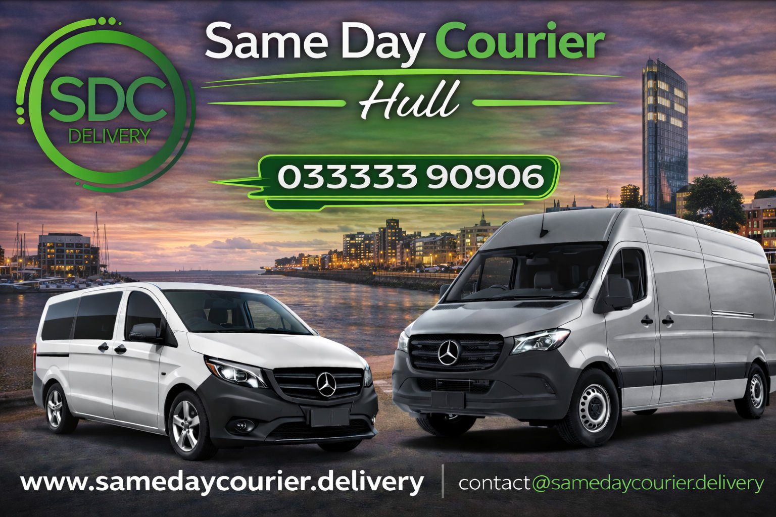 Same Day Courier Hull fast delivery van service in Kingston upon Hull with SDC Delivery